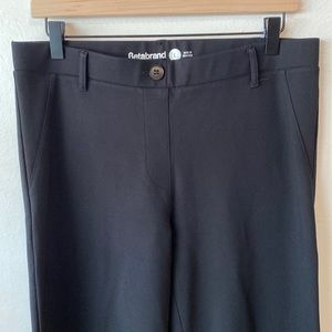 Betabrand DPYP dress pant yoga pant comfort black ponte knit slacks size L